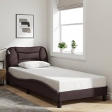 Cumpara ieftin Cadru de pat fără saltea, maro &icirc;nchis, 80x200 cm, textil