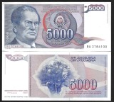 IUGOSLAVIA 5000 / 5.000 DINARA / DINARI 1985 [1] P - 93a , UNC , necirculata