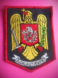 HOPCT EMBLEMA POMPIERI-AUDACIA ET DEVOTIO-CURAJ DEVOTAMENT-D=88/66 MM-TEXTIL