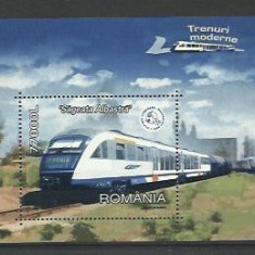 Romania MNH 2004 - Trenuri Moderne Sageata Albastra - LP 1632 - colita
