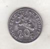 Bnk mnd Noua Caledonie 20 franci 2004 unc, Australia si Oceania