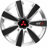 Set 4 Capace Roti GTX Carbon Gri-Negru R15, Pentru Mitsubishi