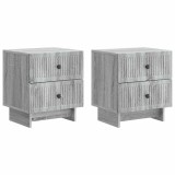 vidaXL Dulap de noapte cu sertar 2 pcs Sonoma gri 43 x 34,5 x 47,5 cm 893848