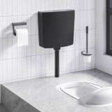 VidaXL Rezervor de toaletă cu admisie de apă pe fund, 3/6 L, negru