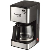 Cafetiera Samus Fantasy, 680 W, 6-8 ceşti, 0.8 L, Funcţie anti-picurare, Negru/Ornament inox