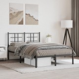 vidaXL Cadru de pat metalic cu tăblie, negru, 120x190 cm 355558
