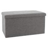 Taburet cu depozitare Greatness, Gri - Bej, 76x38x38 cm
