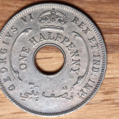 Africa de Vest Britanica -moneda istorica- 1/2 one half penny 1947 H - XF++/aUNC