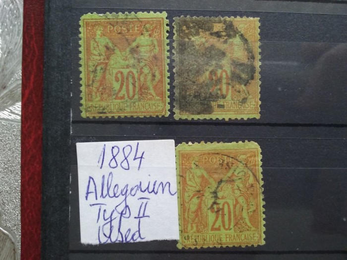 1884-Franta-Alegorii-Tip II-dant.-varietati-stampilat