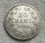 50 Bani 1894 Argint, Romania XF