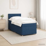 Cumpara ieftin Pat boxspring cu saltea albastru 90 x 190 cm Tesatura