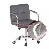 Cumpara ieftin Scaun de birou, conferinte, inaltime 78-90 cm, baza si manere cromate, roti pivotante, velur gri, RESIGILAT
