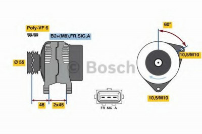 Generator / Alternator FORD C-MAX (DM2) (2007 - 2016) BOSCH 0 986 049 071 foto