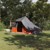 Cort familial Tipi gri și portocalie pentru 10 persoane, rezistent la apă