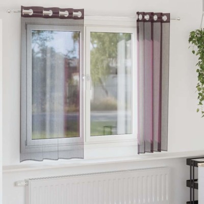 Perdele Voile cu Oelii 2 buc Violet 140x140 cm foto