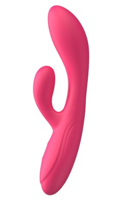 Vibrator Rabbit Kasia, 10 Moduri Vibratii, Silicon Lichid, USB, Fuchsia, 21 cm, Guilty Toys foto