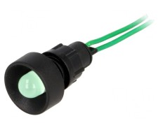 Lampa LED Verde 230VAC ?13mm IP40 Plastic foto