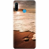 Husa silicon pentru Huawei P30 Lite, Sunset Foamy Beach Wave