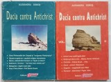 DACIA CONTRA ATICHRIST de ALEXANDRU DOBOS , VOLUMELE I - II , ANII ' 90 , PREZINTA URME DE UZURA