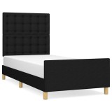 Cumpara ieftin Cadru de pat cu tablie, negru, 90x200 cm, textil