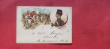 Litho Bucuresti Salutari din Romania Uniforma Militari Litografie Exp. Ploiesti