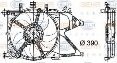 Ventilator, radiator OPEL CORSA C (F08, F68) (2000 - 2009) HELLA 8EW 009 157-441 foto