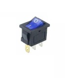 Intrerupator Rocker dreptunghiular miniatura SPST ON-OFF Albastru cu led 250V 6A IP20 KCD1-2 3pini, CE Contact Electric