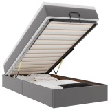 Cumpara ieftin Cadru de pat otoman cu saltea gri 80x200cm piele artificiala