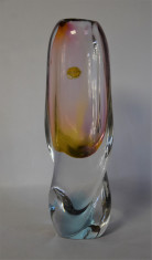 Vaza din cristal Bohemia / Boemia - jumatatea secolului XX foto