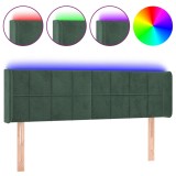 Cumpara ieftin Tablie de pat cu LED, verde inchis, 147x16x78/88 cm, catifea