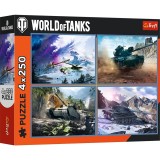PUZZLE TREFL 4X250 WORLD OF TANKS BATALIE GROZAVA CU TANCURI