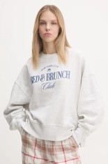 Abercrombie &amp; Fitch bluza femei, culoarea gri, cu imprimeu, KI152-4049