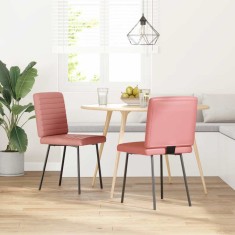 vidaXL Scaune de sufragerie 2 buc piele artificială roz 4101173
