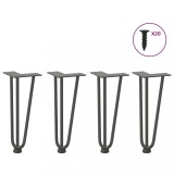 VidaXL Picioare tip agrafă pentru măsuță de cafea, 4 buc., antracit, 30 cm, oțel masiv