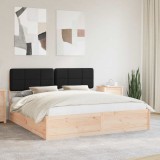 vidaXL Cadru de pat cu tăblie tapițată cu headboard Negru 180 x 200 cm 3398181