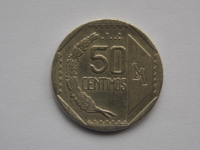 50 CENTIMOS 1991 PERU foto