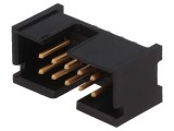 Conector IDC soclu tată 10 pini THT aurit 2,54mm negru