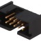 Conector IDC soclu tată 10 pini THT aurit 2,54mm negru
