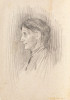 Constantin Artachino - Portret Femeie, creion/hartie, 23x16 cm. Certificat autenticitate