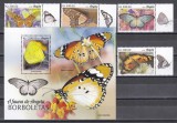 Angola 2019 - Fluturi din Angola, Serie cu Tapsuri + Colita, MNH