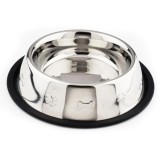 Bol pentru hrana animale cu suport gumat, inox, diametru 21 cm