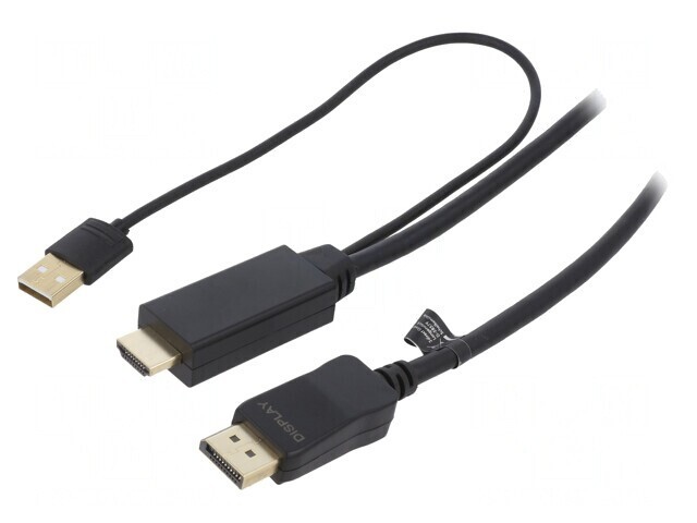 Cablu DisplayPort 1.2 la HDMI 1.4 2m Negru