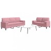 Gossi set canapele cu perne/rulouri, 2 piese, roz, catifea