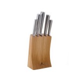Set cutite, 6 piese, din inox de inalta calitate, suport din lemn, KingHoff