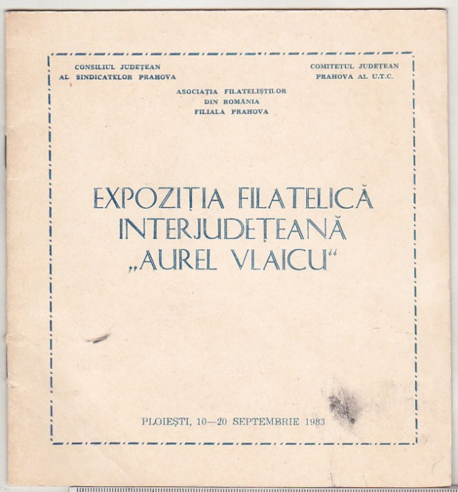 bnk fil Expofil interjudeteana Aurel Vlaicu Ploiesti 1983 - catalogul expozitiei