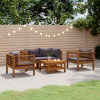 Gossi set mobilier de gradina cu perne, 5 piese, lemn masiv acacia