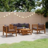 Gossi set mobilier de gradina cu perne, 5 piese, lemn masiv acacia
