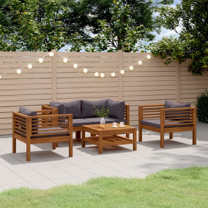 Gossi set mobilier de gradina cu perne, 5 piese, lemn masiv acacia