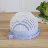 Multifunctional Fruit Salad Bowl Cutter-Color: Blue, Flippy