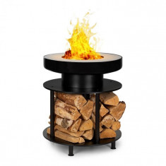 Blumfeldt Wood Stock, vatra 2 in 1, gratar BBQ, ?56cm, o?el inoxidabil, neagra foto